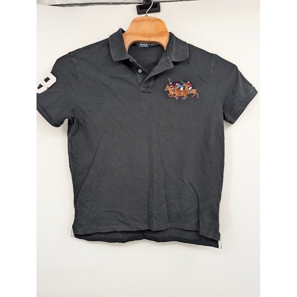 Polo Ralph Lauren Triple Pony Custom Slim Fit Polo Shirt Men's Black sz XL